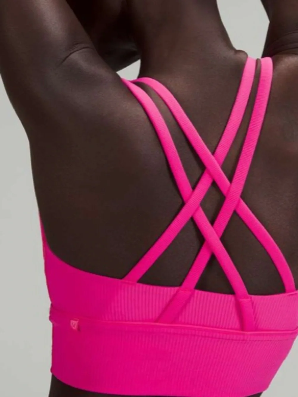 NWT Lululemon Energy Longline Bra Ribbed Sonic Pink size 4